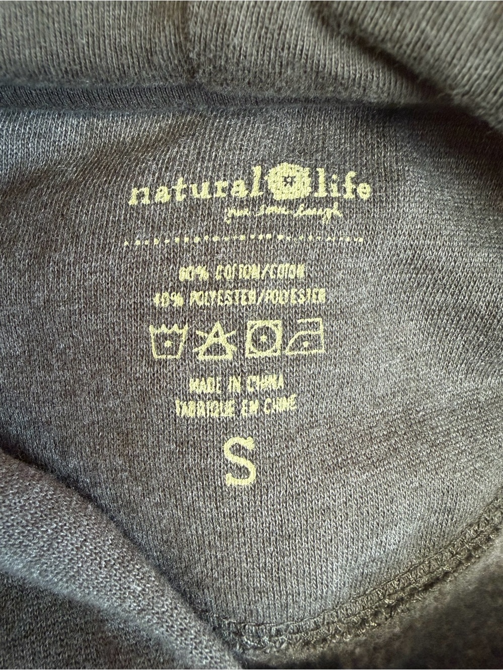 Natural Life “Let’s Just Go” Cropped Hoodie Sweatshirt Charcoal Graphic Small - Picture 6 of 8